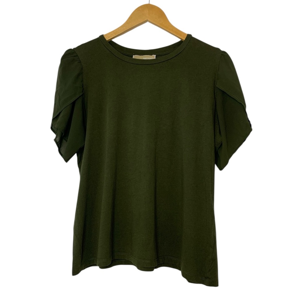 Michael Kors Dark Green Short Sleeve Top Size Large